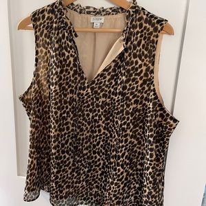J. Crew Sleeveless Leopard top size XL